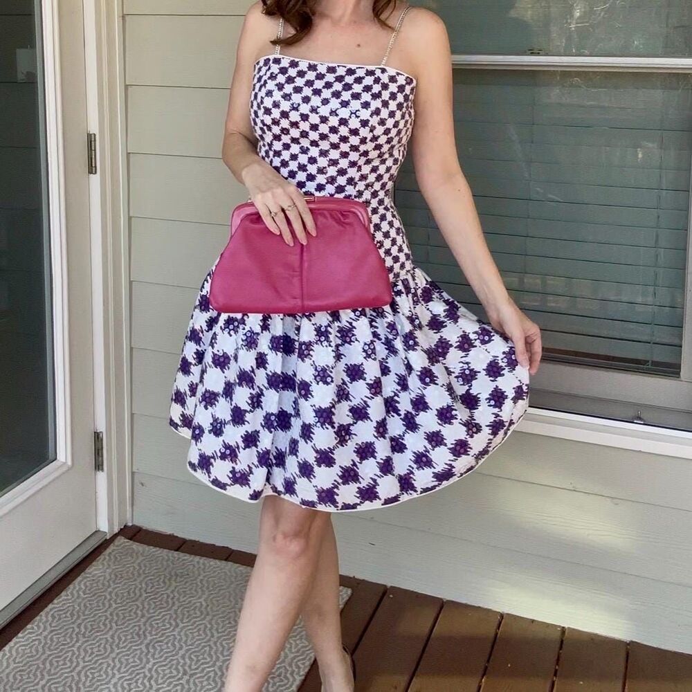 VTG 80s Morton Myles Drop-waist Fit and Flare Corset Sequin Party Dress Size 2